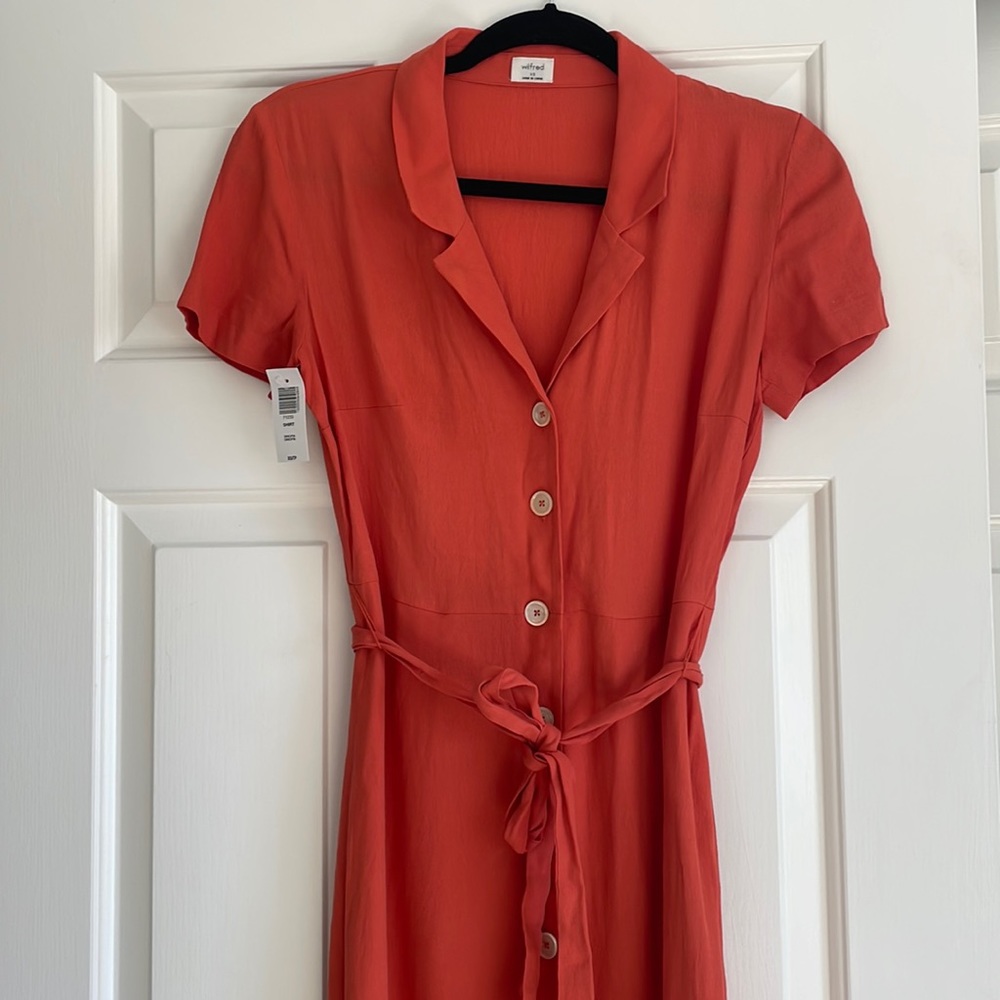 NTW Aritzia midi button down dress